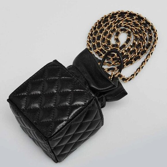 Chanel Black Quilted Leather Mini Drawstring CC Bucket Bag - Picture 9 of 12